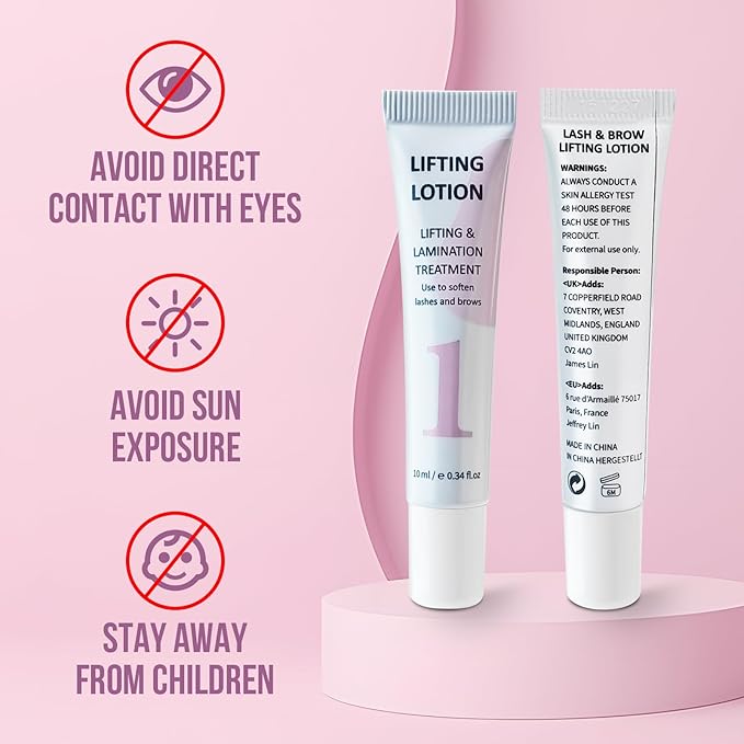 PERMANIA Lifting Lotion, 10 ml Tube Design Salon Grade for Lash Lift and Brow Lamination Beauty Treatments (only lifting lotion)