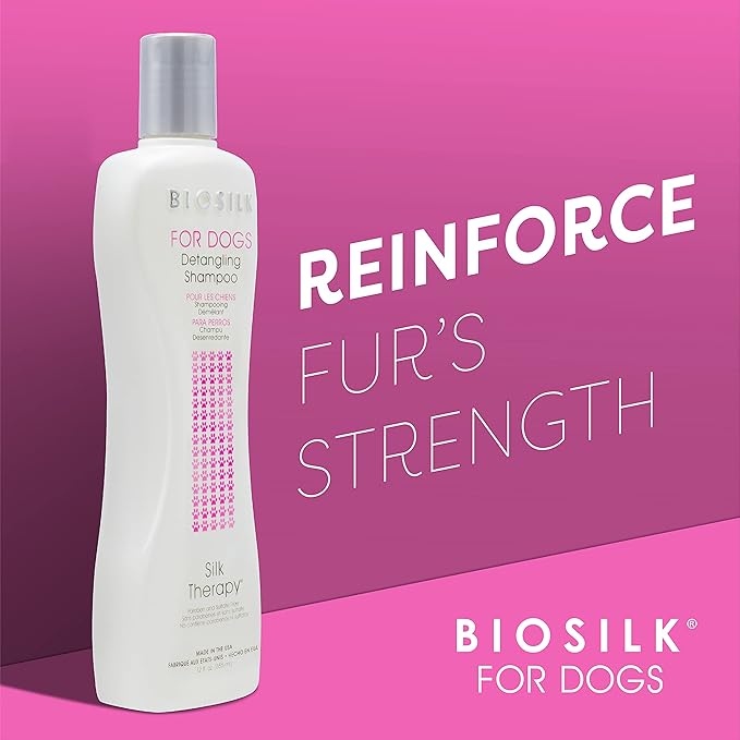 BioSilk for Dogs Silk Therapy Detangling Shampoo, Cleans and Moisturizes, Dematting Shampoo with Silk Proteins and Coconut Oil, No Parabens, pH Balanced, Made in USA, 12 Fl Oz - 6 Pack