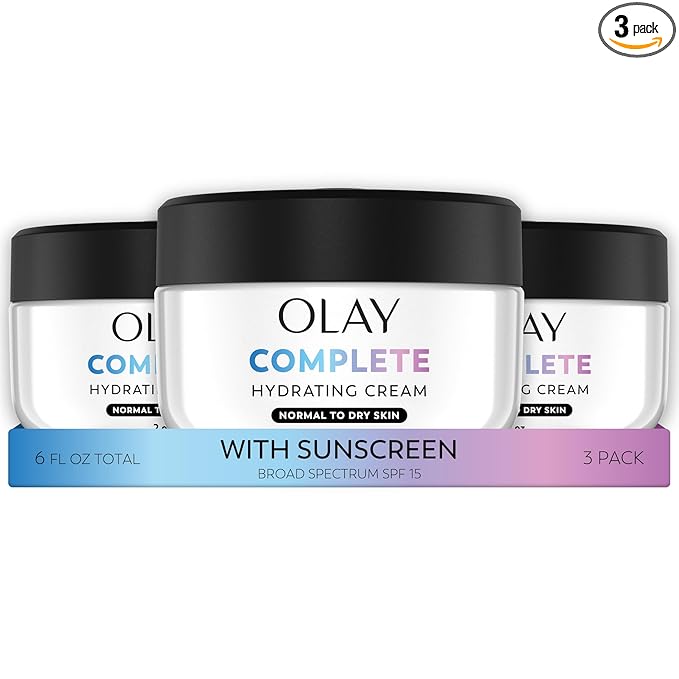 Olay Face Moisturizer Complete All Day UV Moisture Cream with Sunscreen SPF 15, Normal Skin, 2 Fl Oz (Pack of 3)