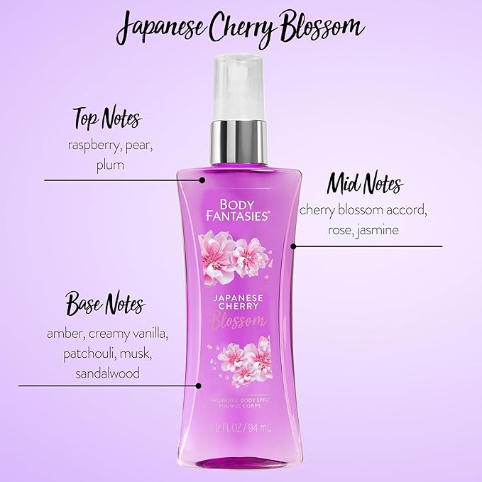 Body Fantasies Body Spray Holiday Gift Set for Her - 3 Piece Lovely Scents Sampler, Perfect for Stocking Stuffers