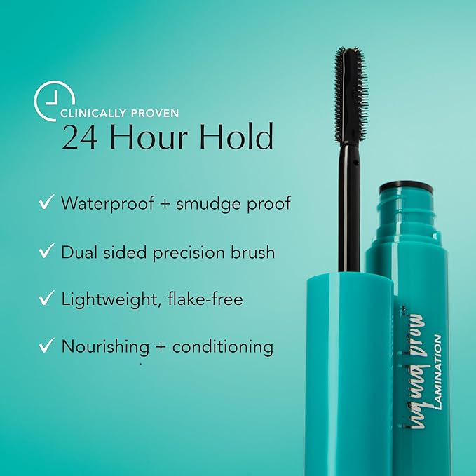 Thrive Causemetics Liquid Brow Lock 24Hr Lifting Eyebrow Gel, Waterproof Conditioning Brow Gel with Biotin, Hyaluronic Acid & Vitamin B5, Makeup Essential, Dual Sided Precision Brush, Vegan, Clear