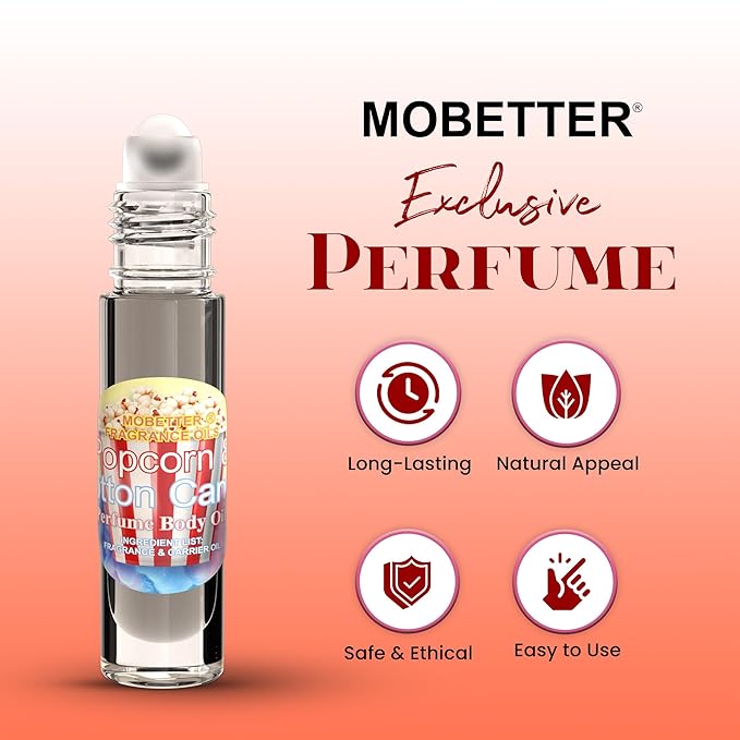 MOBETTER FRAGRANCE OILS Popcorn & Cotton Candy Perfume Body Oil for Unisex