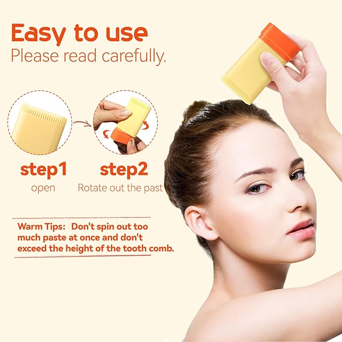 Hair Wax Stick for Baby Styling, 2-in-1 Design with Built-in Comb, Slick,for Kids Waxes, Moisturizing, Non-Greasy, Easy to Use, Compact and Portable
