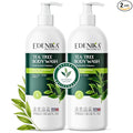 EDENIKA BOTANICALS Tea Tree Body Wash 16 fl oz (2 Pack) Natural Antifungal Support Wash for Athlete’s Foot, Ringworm & Jock Itch, Refreshes & Soothes, Organic Tea Tree Oil, Men & Women