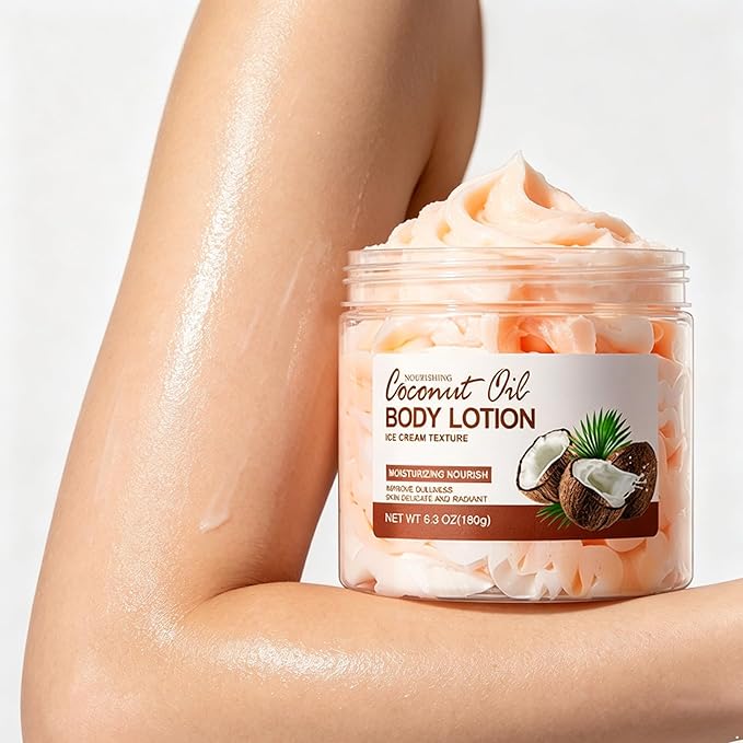 Lightweight Daily Body Moisturizer 180g – Soft Texture, Pleasant Scent for Normal Skin Coconut Oil One Size