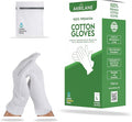 L Large 10 Pairs 100% Premium Cotton Gloves for Dry Hands | Moisturizing Overnight Gloves for Eczema, Psoriasis & Skin Spa Treatment for Women & Men | Washable & Reusable with Free Laundry Bag
