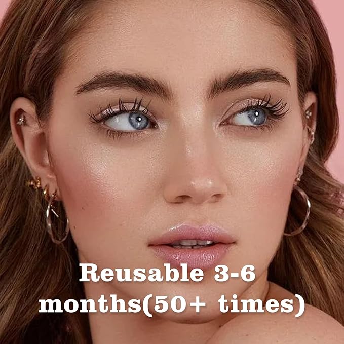 Meylora Magnetic Lashes,2026 New Magnetic Eyelashes with Applicator Natural Look,No Glue Needed Reusable Eyelashes Kit for Women(03+06)