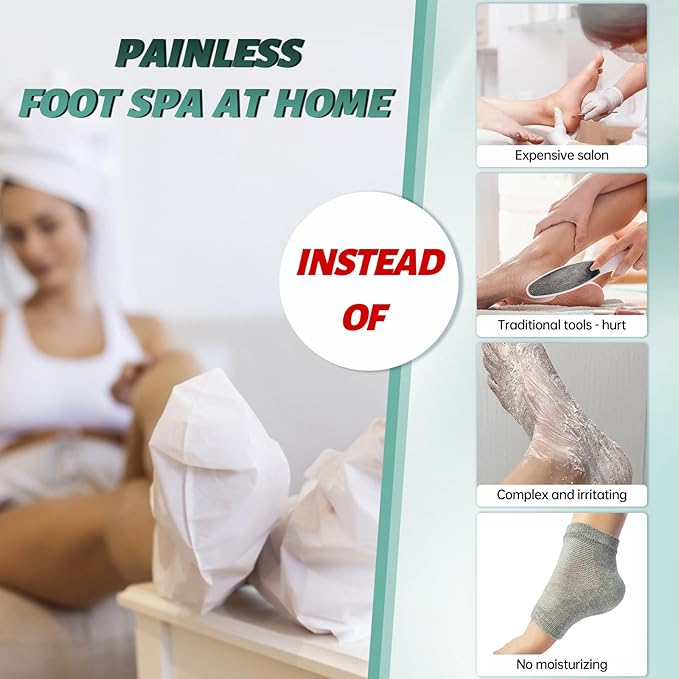 VGO 7 Pack Foot Peeling Mask, Natural Exfoliating Foot Mask, Dead Skin Callus Remover Repair Heels, Smooth Touch Feet, Hydrating Foot Care for Dry Cracked Feet