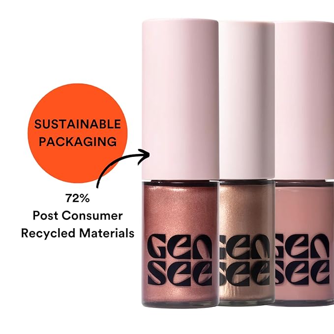Gen See Mixed Media Metallic Liquid Eyeshadow, Desert Highway – High Shine Molten Metal Eye Color, Featherlight Full Coverage Shimmer, Multi-Use Highlight Makeup, Vegan Cruelty-Free, Made in Italy