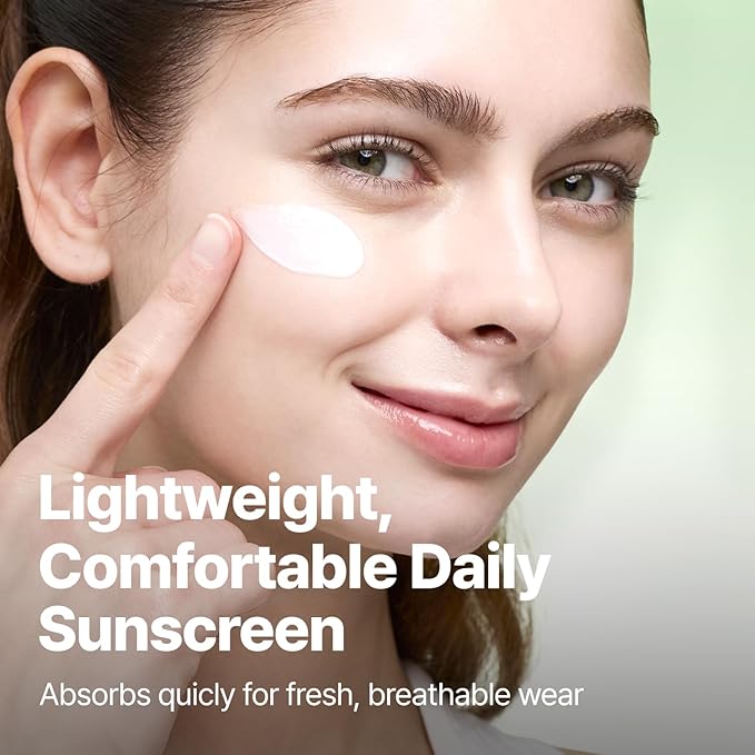 GOODAL Heartleaf Soothing Moisture Sunscreen, Broad Spectrum SPF 50, Hydrating Korean Face Sunscreen, No White Cast, Lightweight Dewy Finish, Reef-Friendly, Vegan, Korean Skincare, 1.69 Fl Oz