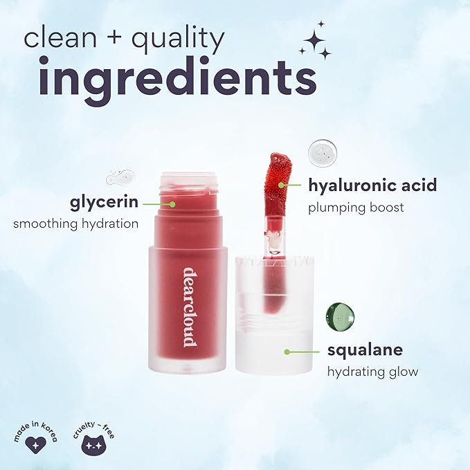 dearcloud Gentle Crush Serum Blush – Mauve – Liquid Blush for Cheeks with Hyaluronic Acid – Korean Beauty Makeup (.19 fl oz)