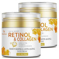 Retinol Cream for Face Anti Aging: Wrinkle Cream for Face Neck with Collagen Hyaluronic Acid - Night Moisturizer for Men Women - Facial Skin Care Gift for Mom Dad Sister (2 Packs)