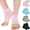 Vaincre Gel Moisturizing Heel Socks for Dry Cracked Feet Women, 4 Pairs Foot Care Spa Moisture Toeless Socks for Cracked Heel Repair Treatment Overnight (Regular)