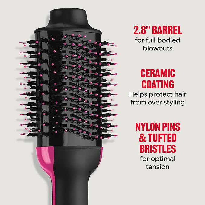 REVLON One-Step Volumizer Hair Dryer and Styler – Easy Salon-Style Blowouts – Less Frizz, More Shine, and Reduced Heat Damage, for All Hair Types and Lengths (Black) (Pack of 2)
