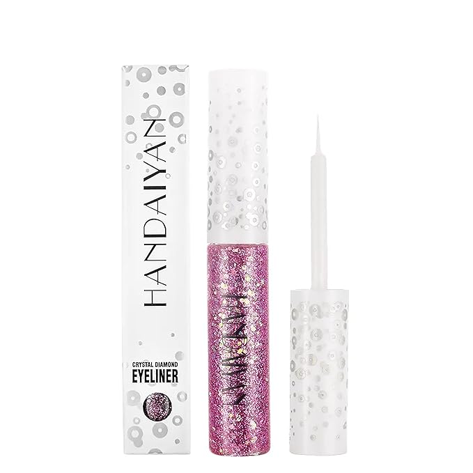 R.Y.M Silver Purple Gold Color Glitter Eyeliner Liquid,Long Lasting,Quick-drying,Waterproof, Shimmer Silver Glitter Eyeliner Eyeshadow for Party Festival Makeup (10#, 0.5 Ounce (Pack of 1))