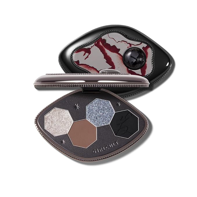 GIRLCULT 4-Color Eyeshadow Palette - Highly Pigmented Matte & Glitter Long-Lasting Eyeshadow Quad, Blendable Radiant Finish with Built-in Mirror for Precision Application #51