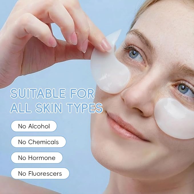 Milk Radiance Eye Mask, 50Pcs Under Eye Patches for Dark Circles and Puffiness with Milk Extract & Hyaluronic Acid & Collagen, Firming, Nourishing & Hydrating Daily Skincare Pads