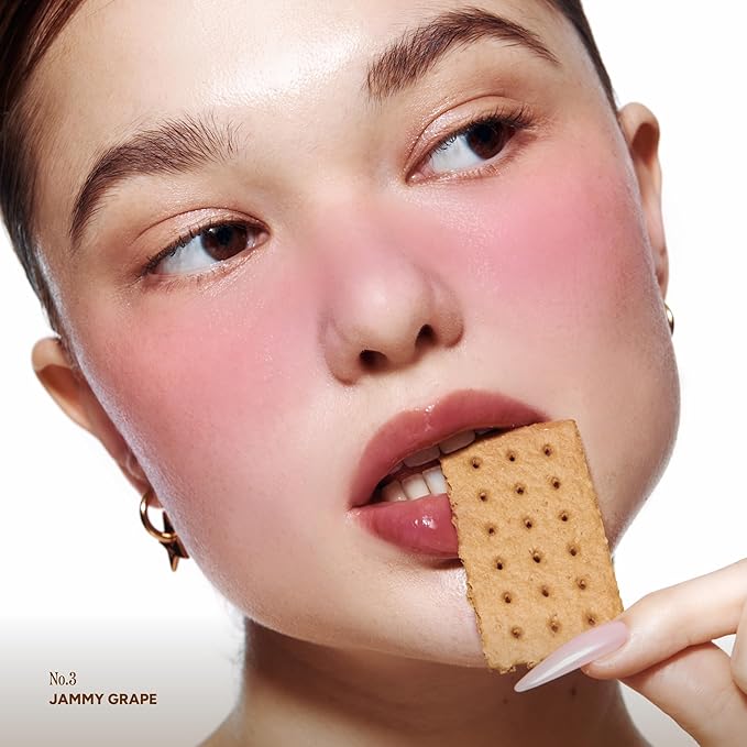 UNLEASHIA Dough Dough Waffle Blush Blush, Pressable Bouncy Jelly Texture, Cream-to-Powder Blush with Shimmer, Lightweight & Long-Lasting, Glowy Radiant Cheeks (No.2 Icy Berry)