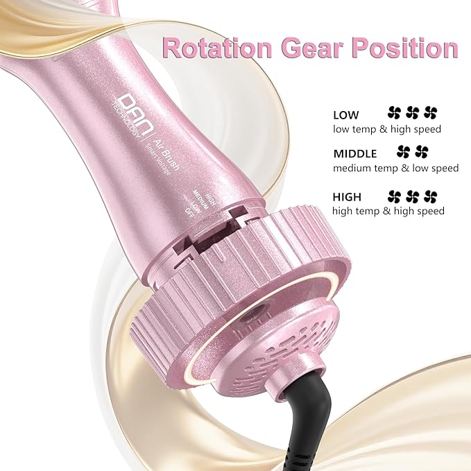 DAN Travel Hair Dryer Brush,Dual Voltage Hair Dryer Brush,Mini Blow Dryer Brush for Home and International Travel, (100V-240V) Auto Dual Voltage&Multi-Function Plug Adapter