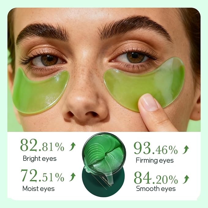 Lingyun 60 Pcs Avocado Under Eye Patches for Tired Eyes – Nourishing Eye Treatment Masks, Moisturizing for Dark Circles, Puffiness, Fine Lines & Dry Skin