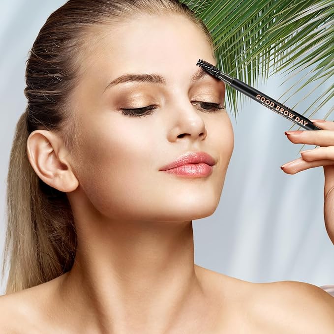 Profusion Cosmetics Dual-Ended Ultra-Fine Eyebrow Pencil -Good Brow Day Long-Wearing Brow Definer with Spoolie Brush for Blonde, Brown & Black Hair, Instant Brow Fixing Beauty Tool, Soft Black