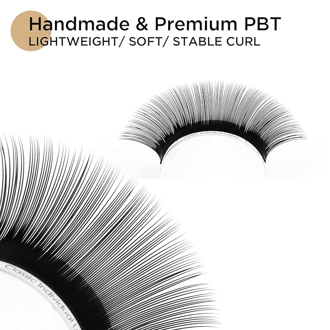 LASHVIEW D Curl 10mm Semi-Permanent Eyelash Extensions 0.20 Thickness Silk Fake Natural Thick Lashes Individual Eyelashes Silk lashes (Salon Use)