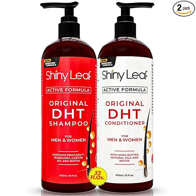 DHT Blocker Shampoo and Conditioner - For Women And Men, Made In USA, Anti-Hair Loss Treatment, With Biotin, Castor Oil, Rosemary Oil and Procapil, For Thinning Hair And Hair Loss