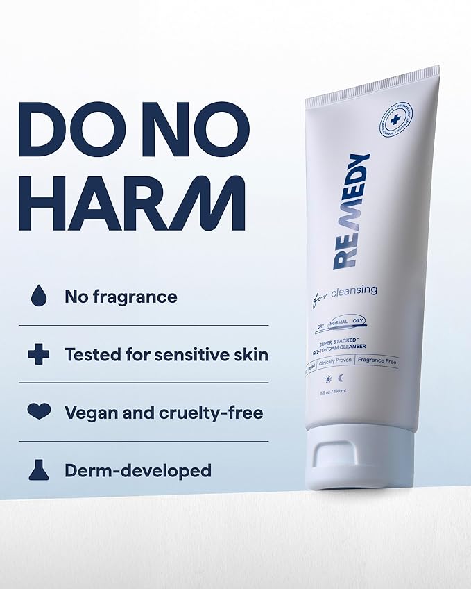 Remedy for Lightweight Cleansing | Gel to Foam Cleanser for Normal to Oily Skin | 0.5% Salicylic Acid, Ceramide NP, Niacinamide, Green Tea | By Dermatologist Dr. Shah, 5 fl. Oz