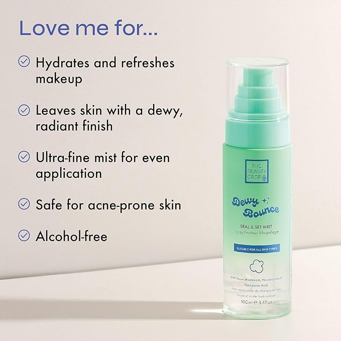 The Beauty Crop Dewy Bounce Seal & Set Mist - Hydrating Setting Spray for Radiant Glow - 100 ml