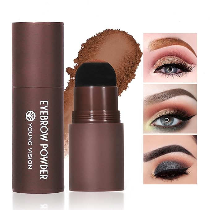 YOUNG VISION Eyebrow Stamp Color Set, Eyebrow Colors Shaping Kit, Long-Lasting Eyebrow Pomade for Women Girl, Cruelty-Free plantillas para la cejas (nearly black)