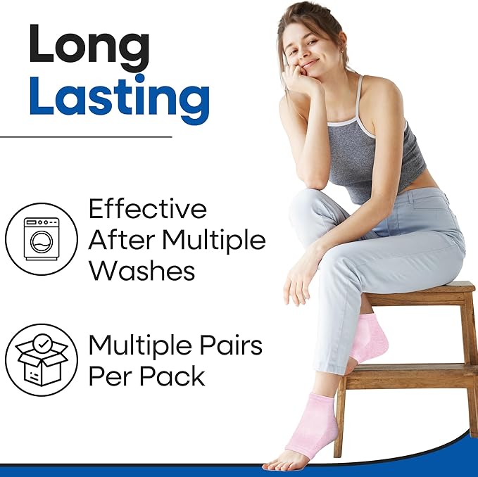 Moisturizing Socks for Women & Men | Aloe Vera Cracked Heel Treatment | Foot Callus Remover | Aloe Socks for Cracked Heels & Dry Cracked Feet (3 Pairs, X-Large)