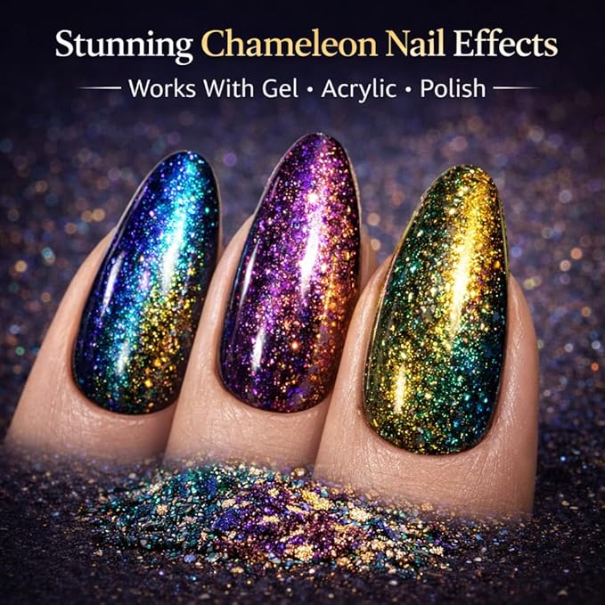 BALTIC DAY - Chameleon Flakes - Chameleon Flakes for Resin - Intense Color Shift Mica Pigment Powder for Resin Molds, Tumblers - Multi Chrome Flakes Pigment for Paint, Nail Art, Eyeshadow