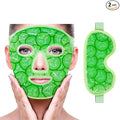 ZNÖCUETÖD Face Eye Mask Ice Pack for Reducing Puffiness, Bags Under Eyes, Puffy Dark Circles, Migraine,Hot/Cold Pack with Soft Plush Backing (Cucumber Green)