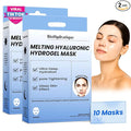 Melting Hydrogel Face Mask with Hyaluronic Acid – Deep Hydration & Pore Tightening, Glass Skin Look – Dermatologist Tested, Anti Aging Korean Skin Care, Vegan, Clean Beauty – Pack of 10