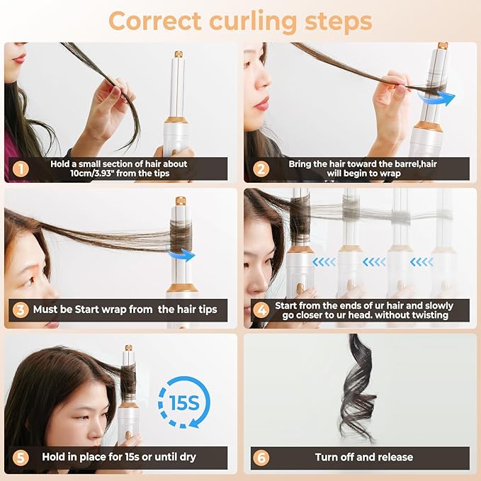 5 in ONE Blow Dryer Brush,Air Curling Iron Round Brush Blow Dryer 800W,Ionic Hair Dryer Brush for Women, Hot Air Brush Hair Styling Tools 100-120V