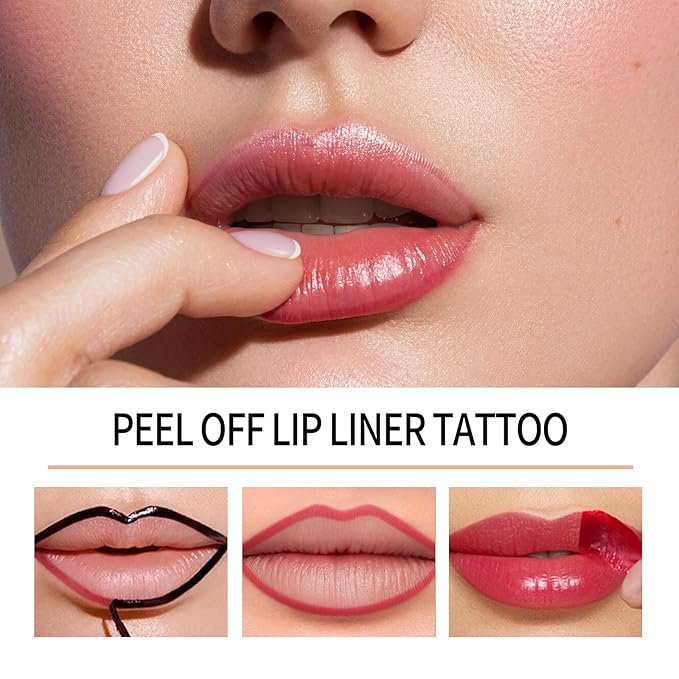 4Pcs Peel Off Lip Liner Stain Set - Long-Lasting, Smudge-Proof, Waterproof Nude Matte Lip Tint, Non-Fading Peel Off Lip Color, Effortless Precision & Full Coverage, 24H Color Hold, 4Pcs (1467)