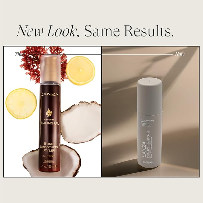 L'ANZA Keratin Healing Oil Bond Smoothing Styler Repairs Split Ends, Smooths Flyaways, Adds Silky Shine, Color Safe, Anti-Frizz, Heat & UV Protection Anti-Humidity, Sulfate Free (4.7 Fl Oz)