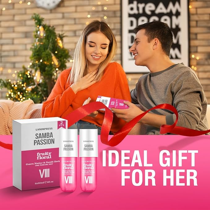 2 Pack 6 fl oz Hair Mist and Body Spray for Women（Eau De Parfum）,Fruity Floral Perfume No.8，With Notes of Guava Nectar,Sunlit Orchid