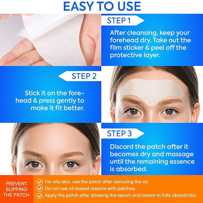 SILKDERMIS Forehead Wrinkle Patches 12Pcs with Aloe, Collagen, Vitamin E, Anti Wrinkle Patches, Forehead Wrinkles Treatment (White)