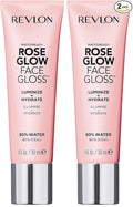 Revlon PhotoReady Face Gloss Rose Glow Primer, Makeup for All Skin Types, Hydrates, Illuminates & Moisturizes, Infused with Glycerin & Olive Oil Extract, 80% Water, 1 Fl Oz (Pack of 2)