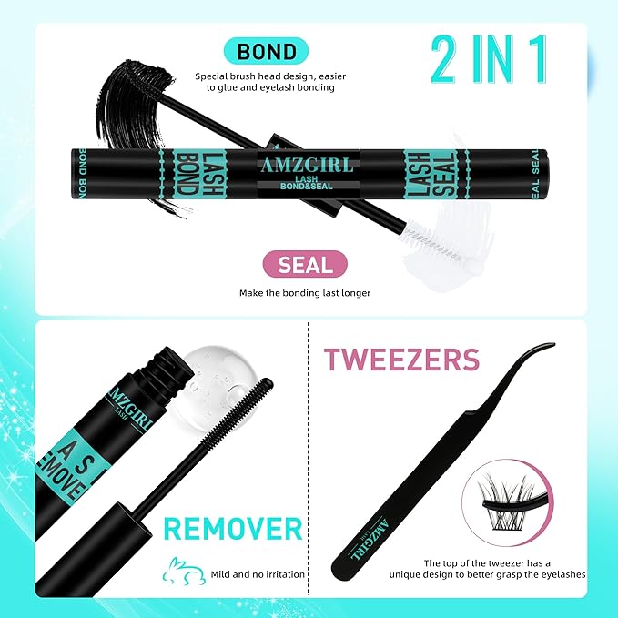 Manga Lash Clusters Kit 168pcs C Curl Fairy Eyelash Extension Individual Lashes Bond and Seal Waterproof,Eyelashes Glue Remover,Lash Applicator for Volume Anime Lashes Cluster(Wing,C-10-18mm Kit)