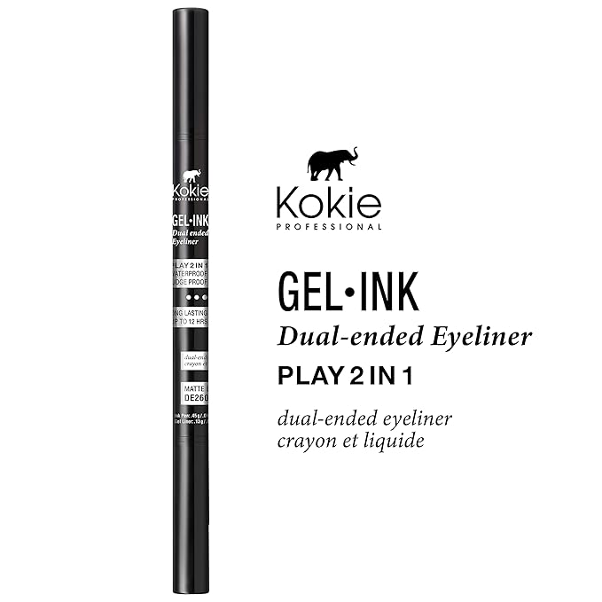 Kokie Gel Ink Dual Ended Eyeliner (Matte Black)