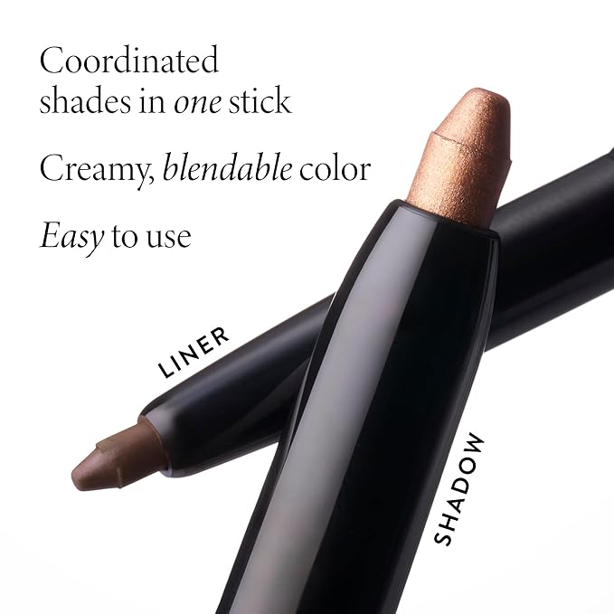 LAURA GELLER NEW YORK Swipe-n-Line Dual-Ended Eyeshadow + Eyeliner - Dramatic (Sage-Gray/Stormy Blue) - Cream Eyeshadow & Smooth Glide Eyeliner - Waterproof & Crease-free Color