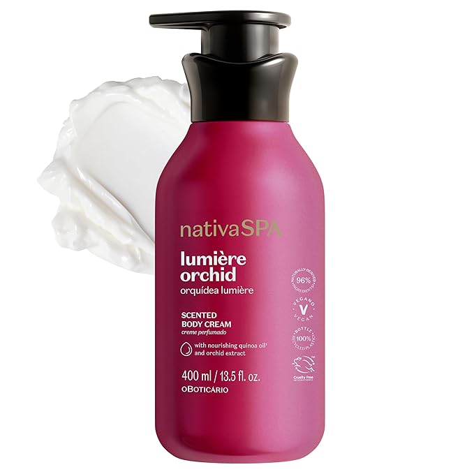 Nativa SPA Orchid Lumière Scented Body Cream, Firming & Hydrating Lotion with Quinoa Oil, 13.5 Ounce (400ml)