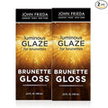 John Frieda Brilliant Brunette Luminous Hair Glaze, Hair Gloss Enhances Rich Color and Boosts Shine for Silky Brunette Hair, Enhances While Mending Damaged Hair Surfaces, 6.5 Oz, Pack of 2