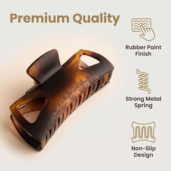 Hair Claw Clips for Women, Strong Hold Non-Slip Hair Clips for Thin Thick Hair, Fashion Jaw Clips Durable Hair Accessories(Brown)