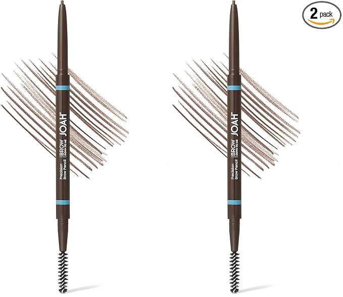 JOAH Dual-Ended Eyebrow Pencil - Brow Down To Me Ultra-FIne Tip Precision Brow Pencil with Built-In Spoolie Brush for Flawless Brows, Smudge-Proof, Water-Resistant, Cool Taupe (Pack of 2)