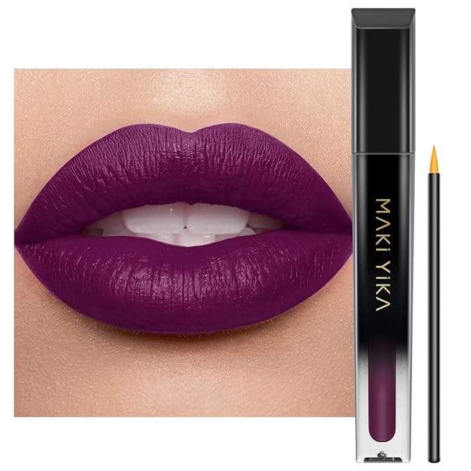 MAKI YIKA Dark Purple Lipstick for Women Color Stay Long Lasting Lipsticks No Smudge Matte Liquid Lipstick Transferproof Cruelty-Free Lip Color for Mother's Day,GOTHIC PLUM