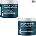 QRxLabs Glycolic/Salicylic Acid 10/2 Acne Control Pads with 10% Ultra Pure Glycolic + 2% Salicylic Acid, Allantoin, Vitamins B5, C & E, Calendula Green Tea - Most Effective Treatment Clear Skin - 2PK