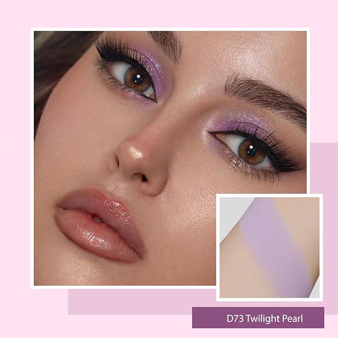 Refillable Eyeshadow Palette - Matte/Glitter/Duo-Chrome Pressed Powder & Cream Formula, Neutral/Shimmer/Smokey Multichrome, Travel-Friendly Iron Pan Refills (ShImmer, D73)